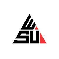 création de logo de lettre triangle wsu avec forme de triangle. monogramme de conception de logo triangle wsu. modèle de logo vectoriel triangle wsu avec couleur rouge. logo triangulaire wsu logo simple, élégant et luxueux.