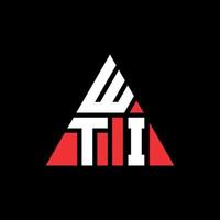 wti création de logo de lettre triangle avec forme de triangle. wti monogramme de conception de logo triangle. modèle de logo vectoriel triangle wti avec couleur rouge. wti logo triangulaire logo simple, élégant et luxueux.