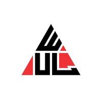 création de logo de lettre triangle wul avec forme de triangle. monogramme de conception de logo triangle wul. modèle de logo vectoriel triangle wul avec couleur rouge. wul logo triangulaire logo simple, élégant et luxueux.