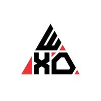création de logo de lettre triangle wxo avec forme de triangle. monogramme de conception de logo triangle wxo. modèle de logo vectoriel triangle wxo avec couleur rouge. logo triangulaire wxo logo simple, élégant et luxueux.
