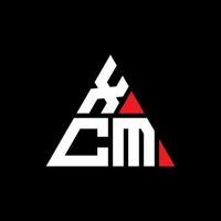 création de logo de lettre triangle xcm avec forme de triangle. monogramme de conception de logo triangle xcm. modèle de logo vectoriel triangle xcm avec couleur rouge. logo triangulaire xcm logo simple, élégant et luxueux.