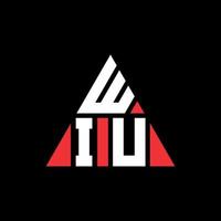 création de logo de lettre triangle wiu avec forme de triangle. monogramme de conception de logo triangle wiu. modèle de logo vectoriel triangle wiu avec couleur rouge. wiu logo triangulaire logo simple, élégant et luxueux.