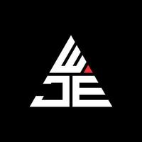 création de logo de lettre triangle wje avec forme de triangle. monogramme de conception de logo triangle wje. modèle de logo vectoriel triangle wje avec couleur rouge. wje logo triangulaire logo simple, élégant et luxueux.