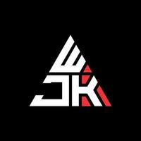 création de logo de lettre triangle wjk avec forme de triangle. monogramme de conception de logo triangle wjk. modèle de logo vectoriel triangle wjk avec couleur rouge. wjk logo triangulaire logo simple, élégant et luxueux.