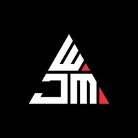 création de logo de lettre triangle wjm avec forme de triangle. monogramme de conception de logo triangle wjm. modèle de logo vectoriel triangle wjm avec couleur rouge. logo triangulaire wjm logo simple, élégant et luxueux.