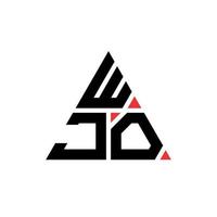 wjo création de logo de lettre triangle avec forme de triangle. monogramme de conception de logo triangle wjo. modèle de logo vectoriel triangle wjo avec couleur rouge. wjo logo triangulaire logo simple, élégant et luxueux.