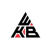 création de logo de lettre triangle wkb avec forme de triangle. monogramme de conception de logo triangle wkb. modèle de logo vectoriel triangle wkb avec couleur rouge. logo triangulaire wkb logo simple, élégant et luxueux.
