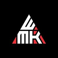 création de logo de lettre triangle wmk avec forme de triangle. monogramme de conception de logo triangle wmk. modèle de logo vectoriel triangle wmk avec couleur rouge. logo triangulaire wmk logo simple, élégant et luxueux.