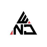 création de logo de lettre triangle wnj avec forme de triangle. monogramme de conception de logo triangle wnj. modèle de logo vectoriel triangle wnj avec couleur rouge. logo triangulaire wnj logo simple, élégant et luxueux.