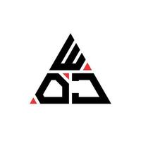 création de logo de lettre triangle woj avec forme de triangle. monogramme de conception de logo triangle woj. modèle de logo vectoriel triangle woj avec couleur rouge. woj logo triangulaire logo simple, élégant et luxueux.