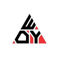 création de logo de lettre triangle woy avec forme de triangle. monogramme de conception de logo triangle woy. modèle de logo vectoriel triangle woy avec couleur rouge. woy logo triangulaire logo simple, élégant et luxueux.