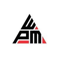 création de logo de lettre triangle wpm avec forme de triangle. monogramme de conception de logo triangle wpm. modèle de logo vectoriel triangle wpm avec couleur rouge. logo triangulaire wpm logo simple, élégant et luxueux.