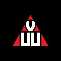 création de logo de lettre triangle vuu avec forme de triangle. monogramme de conception de logo vuu triangle. modèle de logo vectoriel vuu triangle avec couleur rouge. logo triangulaire vuu logo simple, élégant et luxueux.