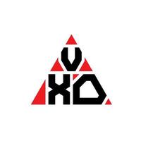 création de logo de lettre triangle vxo avec forme de triangle. monogramme de conception de logo triangle vxo. modèle de logo vectoriel vxo triangle avec couleur rouge. logo triangulaire vxo logo simple, élégant et luxueux.
