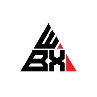 création de logo de lettre triangle wbx avec forme de triangle. monogramme de conception de logo triangle wbx. modèle de logo vectoriel triangle wbx avec couleur rouge. logo triangulaire wbx logo simple, élégant et luxueux. wbx