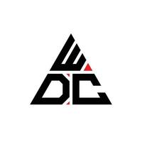 création de logo de lettre triangle wdc avec forme de triangle. monogramme de conception de logo triangle wdc. modèle de logo vectoriel triangle wdc avec couleur rouge. logo triangulaire wdc logo simple, élégant et luxueux. wdc