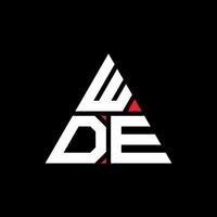 création de logo de lettre triangle wde avec forme de triangle. monogramme de conception de logo triangle wde. modèle de logo vectoriel triangle wde avec couleur rouge. wde logo triangulaire logo simple, élégant et luxueux. wde