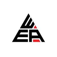 création de logo de lettre triangle wea avec forme de triangle. monogramme de conception de logo triangle wea. modèle de logo vectoriel triangle wea avec couleur rouge. wea logo triangulaire logo simple, élégant et luxueux. nous