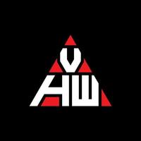 création de logo de lettre triangle vhw avec forme de triangle. monogramme de conception de logo triangle vhw. modèle de logo vectoriel triangle vhw avec couleur rouge. logo triangulaire vhw logo simple, élégant et luxueux.