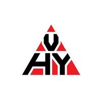 création de logo de lettre triangle vhy avec forme de triangle. monogramme de conception de logo vhy triangle. modèle de logo vectoriel triangle vhy avec couleur rouge. vhy logo triangulaire logo simple, élégant et luxueux.