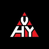 création de logo de lettre triangle vhy avec forme de triangle. monogramme de conception de logo vhy triangle. modèle de logo vectoriel triangle vhy avec couleur rouge. vhy logo triangulaire logo simple, élégant et luxueux.