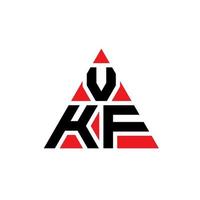 création de logo de lettre triangle vkf avec forme de triangle. monogramme de conception de logo triangle vkf. modèle de logo vectoriel triangle vkf avec couleur rouge. logo triangulaire vkf logo simple, élégant et luxueux.