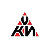 création de logo de lettre triangle vkn avec forme de triangle. monogramme de conception de logo triangle vkn. modèle de logo vectoriel triangle vkn avec couleur rouge. logo triangulaire vkn logo simple, élégant et luxueux.