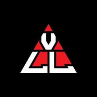 création de logo de lettre triangle vll avec forme de triangle. monogramme de conception de logo vll triangle. modèle de logo vectoriel triangle vll avec couleur rouge. vll logo triangulaire logo simple, élégant et luxueux.