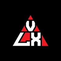 création de logo de lettre triangle vlx avec forme de triangle. monogramme de conception de logo triangle vlx. modèle de logo vectoriel triangle vlx avec couleur rouge. logo triangulaire vlx logo simple, élégant et luxueux.