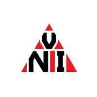 création de logo de lettre triangle vni avec forme de triangle. monogramme de conception de logo triangle vni. modèle de logo vectoriel vni triangle avec couleur rouge. logo triangulaire vni logo simple, élégant et luxueux.