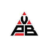 création de logo de lettre triangle vpb avec forme de triangle. monogramme de conception de logo triangle vpb. modèle de logo vectoriel triangle vpb avec couleur rouge. logo triangulaire vpb logo simple, élégant et luxueux.