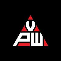 création de logo de lettre triangle vpw avec forme de triangle. monogramme de conception de logo triangle vpw. modèle de logo vectoriel triangle vpw avec couleur rouge. logo triangulaire vpw logo simple, élégant et luxueux.