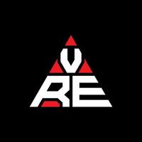 création de logo de lettre triangle vre avec forme de triangle. monogramme de conception de logo triangle vre. modèle de logo vectoriel triangle vre avec couleur rouge. vre logo triangulaire logo simple, élégant et luxueux.