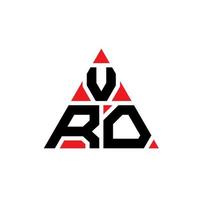 création de logo de lettre triangle vro avec forme de triangle. monogramme de conception de logo vro triangle. modèle de logo vectoriel triangle vro avec couleur rouge. vro logo triangulaire logo simple, élégant et luxueux.