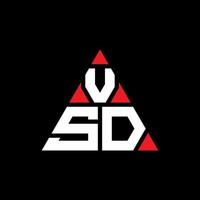création de logo de lettre triangle vsd avec forme de triangle. monogramme de conception de logo triangle vsd. modèle de logo vectoriel triangle vsd avec couleur rouge. vsd logo triangulaire logo simple, élégant et luxueux.