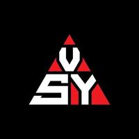 création de logo de lettre triangle vsy avec forme de triangle. monogramme de conception de logo vsy triangle. modèle de logo vectoriel triangle vsy avec couleur rouge. vsy logo triangulaire logo simple, élégant et luxueux.