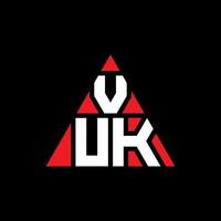 création de logo de lettre triangle vuk avec forme de triangle. monogramme de conception de logo triangle vuk. modèle de logo vectoriel triangle vuk avec couleur rouge. logo triangulaire vuk logo simple, élégant et luxueux.