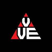 création de logo de lettre triangle vve avec forme de triangle. monogramme de conception de logo triangle vve. modèle de logo vectoriel triangle vve avec couleur rouge. vve logo triangulaire logo simple, élégant et luxueux.
