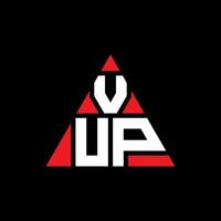 création de logo de lettre triangle vup avec forme de triangle. monogramme de conception de logo triangle vup. modèle de logo vectoriel triangle vup avec couleur rouge. vup logo triangulaire logo simple, élégant et luxueux.