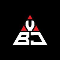 création de logo de lettre triangle vbj avec forme de triangle. monogramme de conception de logo triangle vbj. modèle de logo vectoriel triangle vbj avec couleur rouge. logo triangulaire vbj logo simple, élégant et luxueux.