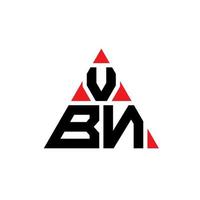création de logo de lettre triangle vbn avec forme de triangle. monogramme de conception de logo triangle vbn. modèle de logo vectoriel triangle vbn avec couleur rouge. logo triangulaire vbn logo simple, élégant et luxueux.