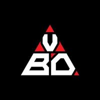 création de logo de lettre triangle vbo avec forme de triangle. monogramme de conception de logo triangle vbo. modèle de logo vectoriel triangle vbo avec couleur rouge. logo triangulaire vbo logo simple, élégant et luxueux.