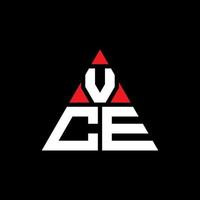 création de logo de lettre triangle vce avec forme de triangle. monogramme de conception de logo triangle vce. modèle de logo vectoriel triangle vce avec couleur rouge. vce logo triangulaire logo simple, élégant et luxueux.