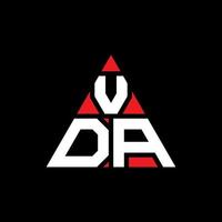 création de logo de lettre triangle vda avec forme de triangle. monogramme de conception de logo triangle vda. modèle de logo vectoriel vda triangle avec couleur rouge. logo triangulaire vda logo simple, élégant et luxueux.