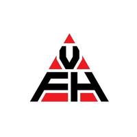 création de logo de lettre triangle vfh avec forme de triangle. monogramme de conception de logo triangle vfh. modèle de logo vectoriel triangle vfh avec couleur rouge. logo triangulaire vfh logo simple, élégant et luxueux.