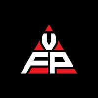 création de logo de lettre triangle vfp avec forme de triangle. monogramme de conception de logo triangle vfp. modèle de logo vectoriel triangle vfp avec couleur rouge. logo triangulaire vfp logo simple, élégant et luxueux.