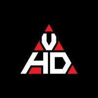 création de logo de lettre triangle vhd avec forme de triangle. monogramme de conception de logo triangle vhd. modèle de logo vectoriel triangle vhd avec couleur rouge. logo triangulaire vhd logo simple, élégant et luxueux.