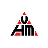 création de logo de lettre triangle vhm avec forme de triangle. monogramme de conception de logo triangle vhm. modèle de logo vectoriel triangle vhm avec couleur rouge. logo triangulaire vhm logo simple, élégant et luxueux.