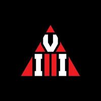 vii création de logo de lettre triangle avec forme de triangle. vii monogramme de conception de logo triangle. modèle de logo vectoriel triangle vii avec couleur rouge. vii logo triangulaire logo simple, élégant et luxueux.