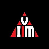 création de logo de lettre triangle vim avec forme de triangle. monogramme de conception de logo triangle vim. modèle de logo vectoriel triangle vim avec couleur rouge. logo triangulaire vim logo simple, élégant et luxueux.